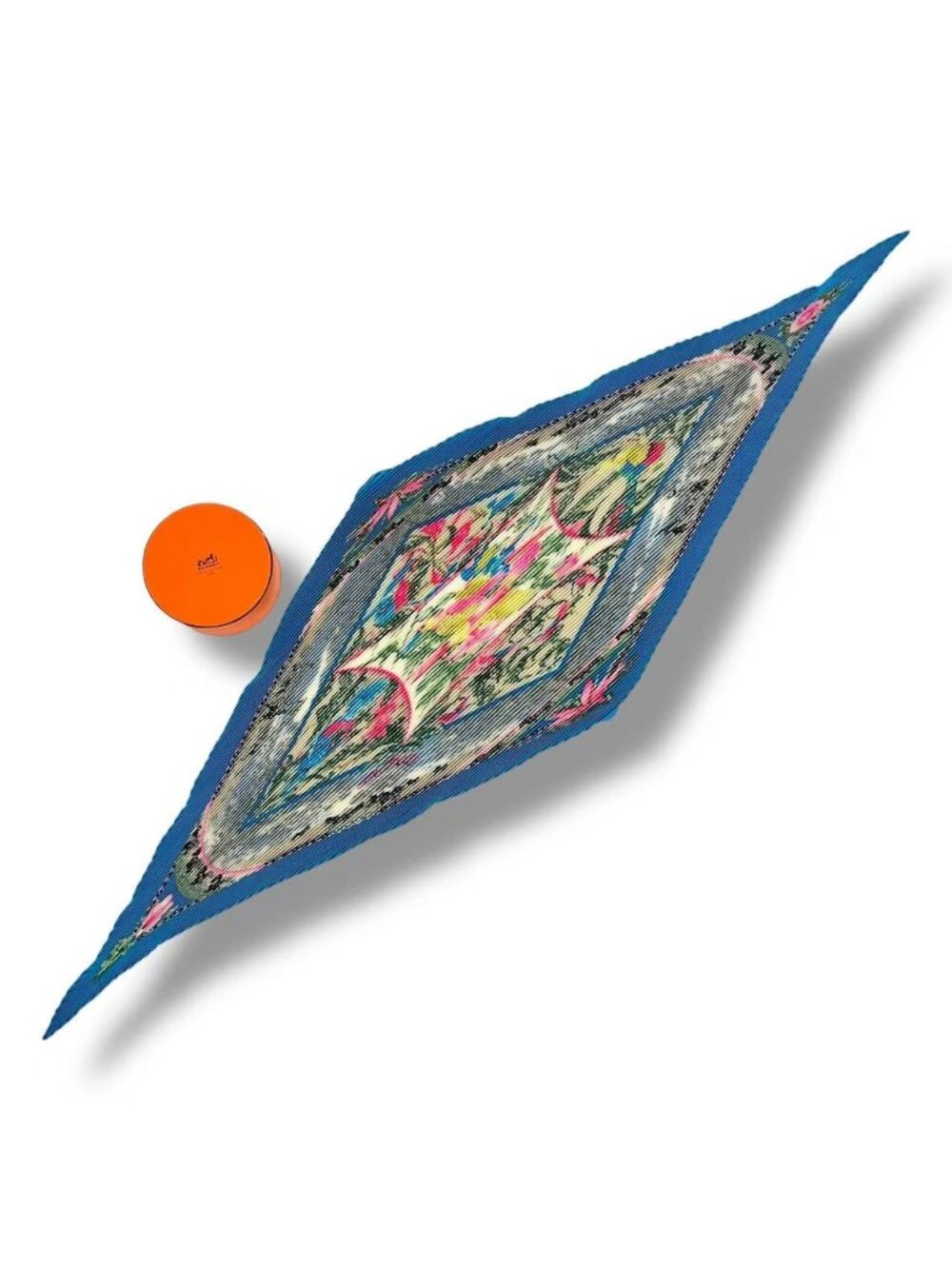 Hermes Pleats Scarf Silk Tropiques Tropical Blue - Picture 1 of 7